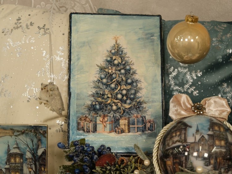 Papier ryżowy 24x33 Blue Christmas 4 LBD337 LaBlanche