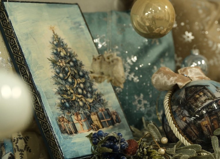 Papier ryżowy 24x33 Blue Christmas 4 LBD337 LaBlanche
