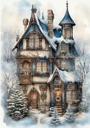 Papier ryżowy 24x33 Blue Christmas 2 LBD335 LaBlanche