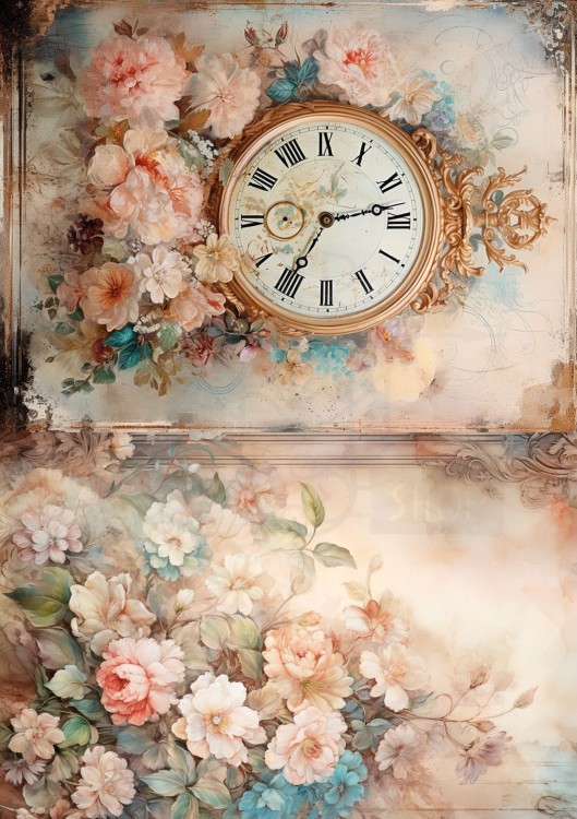 Papier ryżowy 24x33 Faded Flowers 3 LBD329 LaBlanche