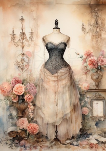 Papier ryżowy 24x33 Faded Flowers 1 LBD327 LaBlanche