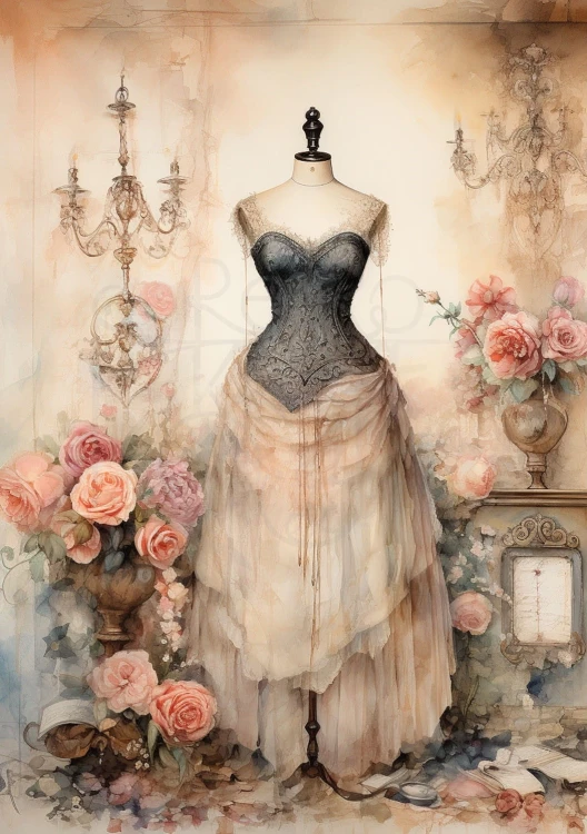 Papier ryżowy 24x33 Faded Flowers 1 LBD327 LaBlanche