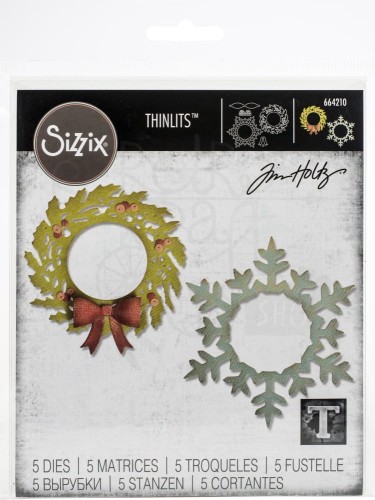 Wykrojnik Thinlits Dies Wreath &amp; Snowflake by Tim Holtz 664210 Sizzix