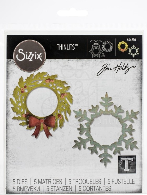 Wykrojnik Thinlits Dies Wreath &amp; Snowflake by Tim Holtz 664210 Sizzix