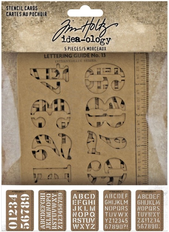Szablon maska Idea-Ology Stencil Cards zestaw 5szt TH94135 Tim Holtz