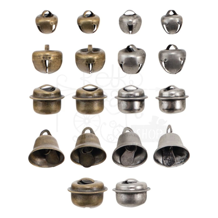 Ozdoby metalowe dzwoneczki Idea-Ology Tiny Metal Bells 18szt TH94201 Tim Holtz