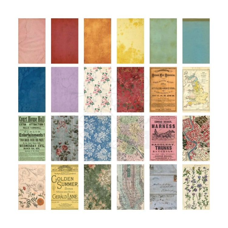 Ozdoby papierowe Idea-Ology Backdrops Double-Sided Cardstock Volume #5 24szt TH94309 Tim Holtz