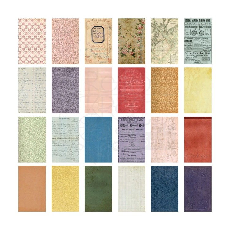 Ozdoby papierowe Idea-Ology Backdrops Double-Sided Cardstock Volume #5 24szt TH94309 Tim Holtz