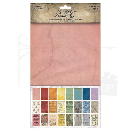 Ozdoby papierowe Idea-Ology Backdrops Double-Sided Cardstock Volume #5 24szt TH94309 Tim Holtz