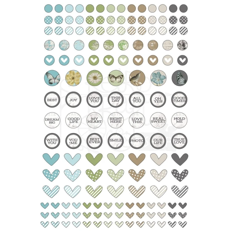 Naklejki epoksydowe Vintage Artistry Moonlit Garden Wishing Bubbles &amp; Baubles 153szt VMG25729 49 and Market