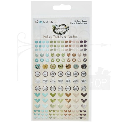 Naklejki epoksydowe Vintage Artistry Moonlit Garden Wishing Bubbles &amp; Baubles 153szt VMG25729 49 and Market