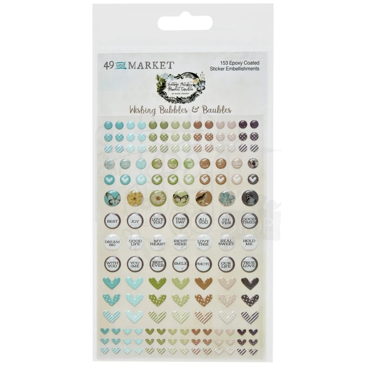 Naklejki epoksydowe Vintage Artistry Moonlit Garden Wishing Bubbles &amp; Baubles 153szt VMG25729 49 and Market