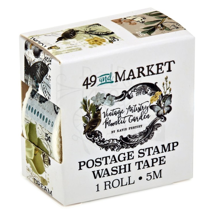 Taśma washi tape Vintage Artistry Moonlit Garden Postage Stamp VMG25798 49 and Market