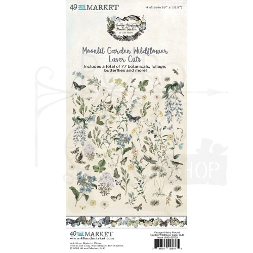 Ozdoby papierowe die-cuts Vintage Artistry Moonlit Garden Wildflower 77szt VMG25705 49 and Market