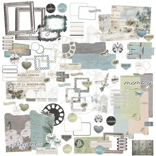 Ozdoby papierowe die-cuts Vintage Artistry Moonlit Garden Ephemera Bits 114szt VMG25712 49 and Market