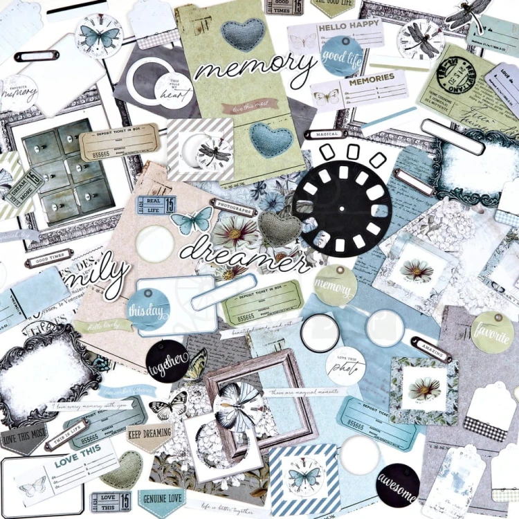 Ozdoby papierowe die-cuts Vintage Artistry Moonlit Garden Ephemera Bits 114szt VMG25712 49 and Market