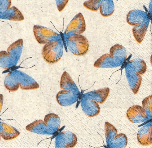 Serwetka 25x25 - Niebieskie motylki