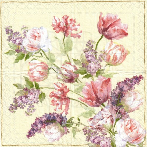 Serwetka 25x25 - Bukiet tulipanów