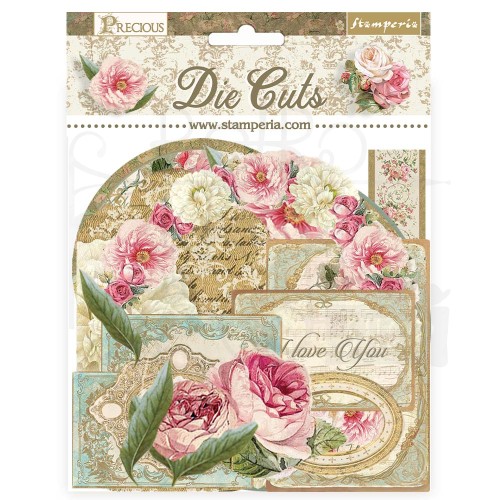 Ozdoby kształty tekturowe Die Cuts Precious 39szt DFLDC88 Stamperia