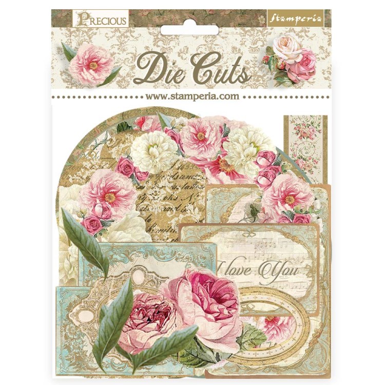 Ozdoby kształty tekturowe Die Cuts Precious 39szt DFLDC88 Stamperia