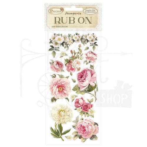 Rub-on transfer 10x21.6cm Precious Peonia DFLRB61 Stamperia