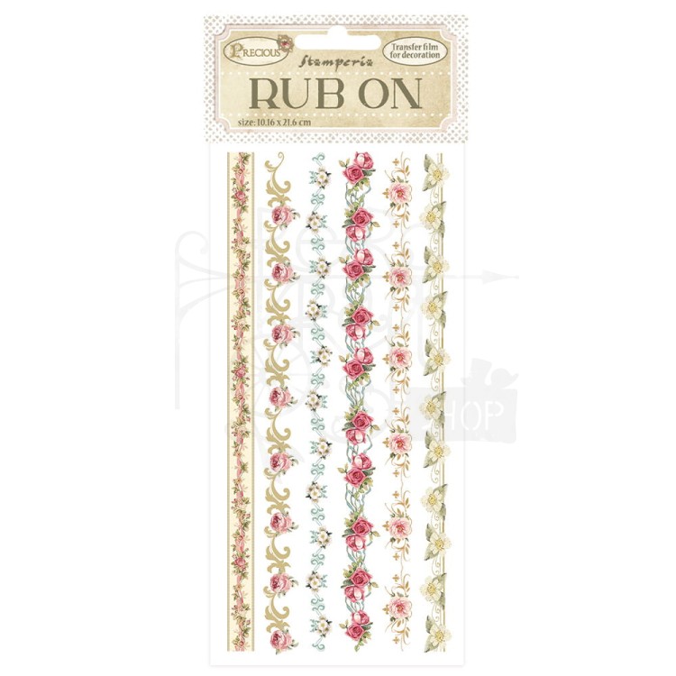 Rub-on transfer 10x21.6cm Precious Bordiury DFLRB60 Stamperia