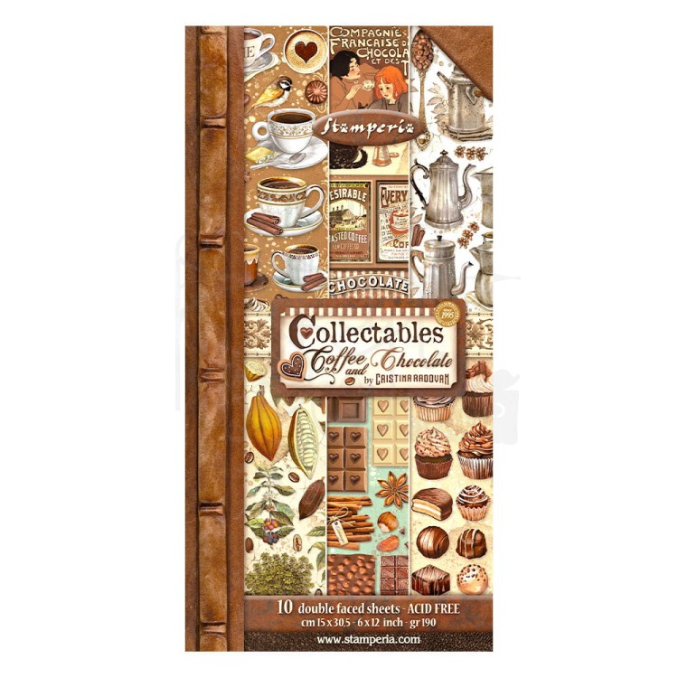 Zestaw papierów 15x30 elementy do wycięcia Coffe &amp; Chocolate SBBV26 Stamperia