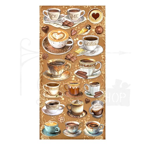 Zestaw papierów 15x30 elementy do wycięcia Coffe &amp; Chocolate SBBV26 Stamperia