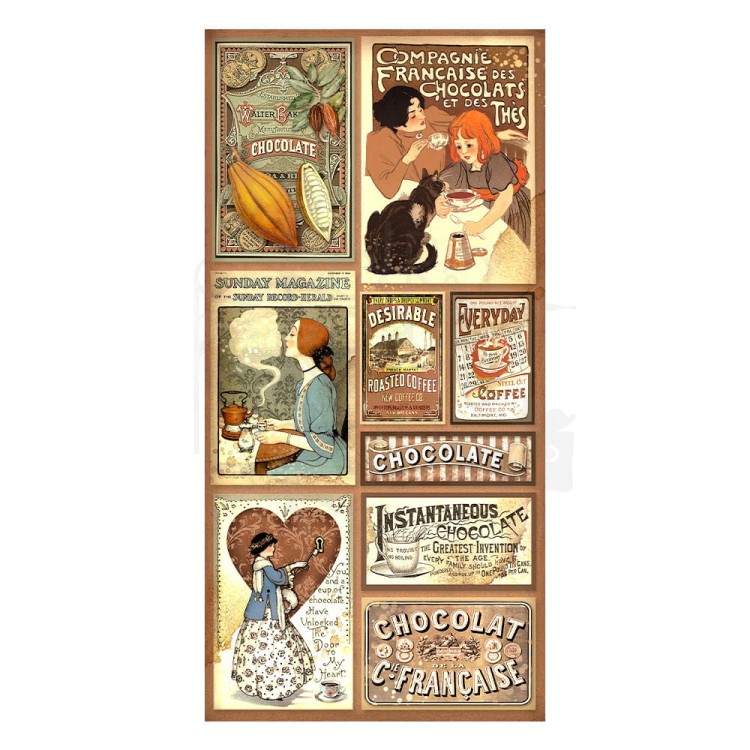 Zestaw papierów 15x30 elementy do wycięcia Coffe &amp; Chocolate SBBV26 Stamperia