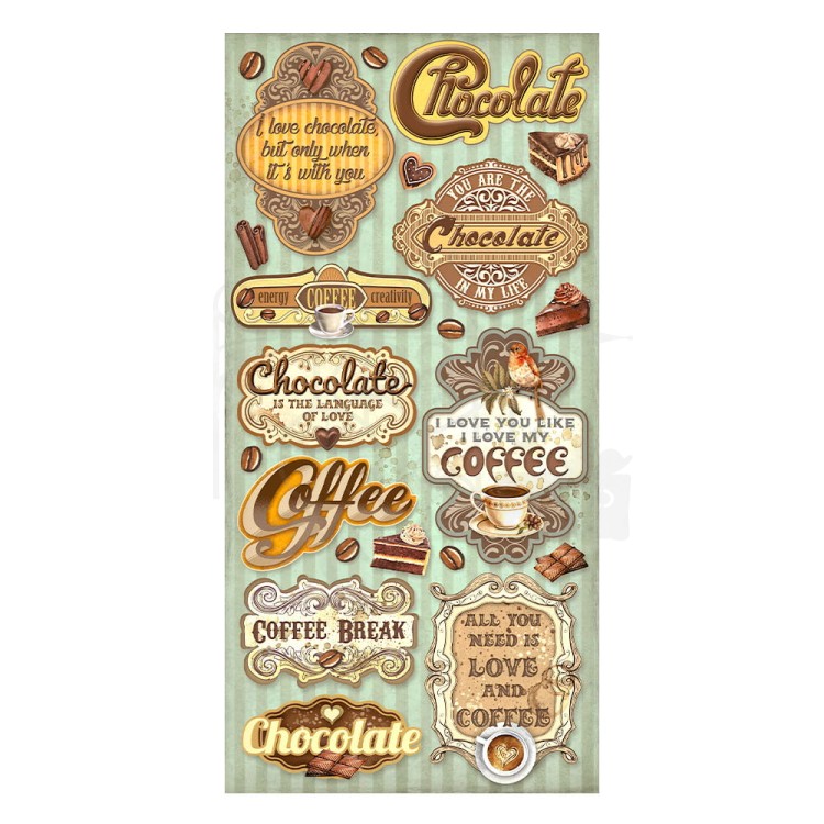 Zestaw papierów 15x30 elementy do wycięcia Coffe &amp; Chocolate SBBV26 Stamperia