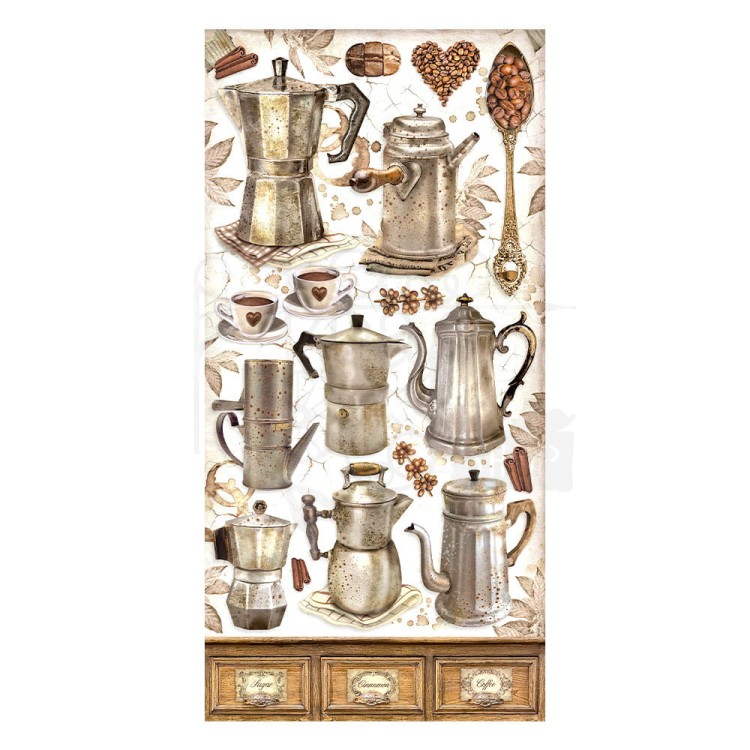Zestaw papierów 15x30 elementy do wycięcia Coffe &amp; Chocolate SBBV26 Stamperia
