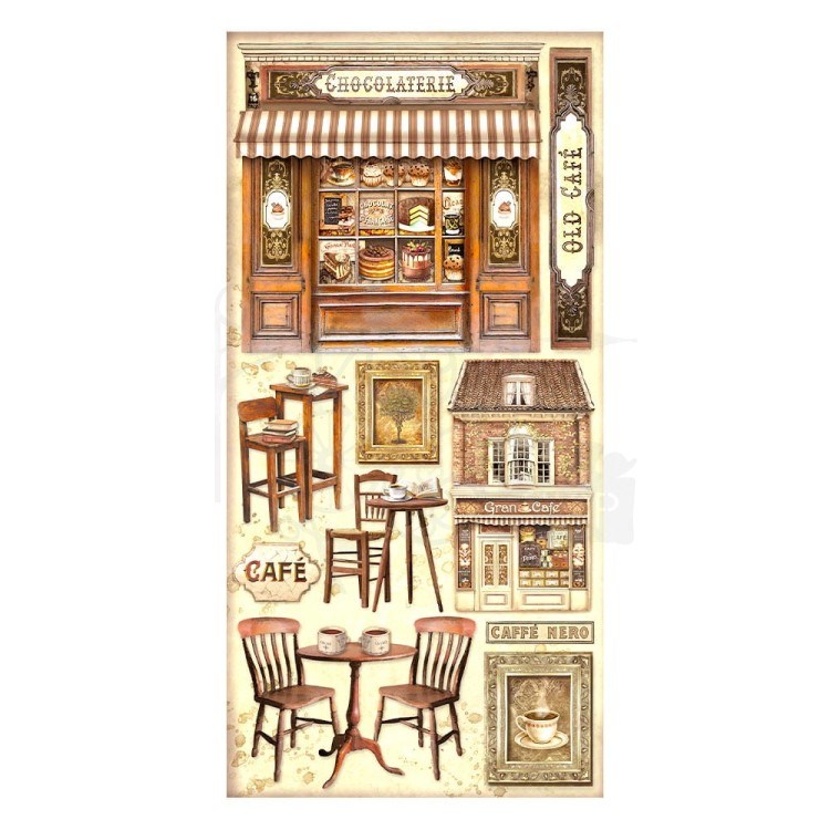 Zestaw papierów 15x30 elementy do wycięcia Coffe &amp; Chocolate SBBV26 Stamperia