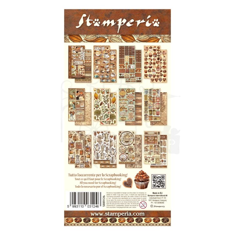 Zestaw papierów 15x30 elementy do wycięcia Coffe &amp; Chocolate SBBV26 Stamperia
