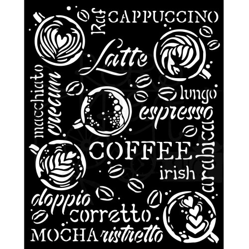 Szablon maska 20x25 Coffe &amp; Chocolate Kawa Cappuccino KSTD151 Stamperia