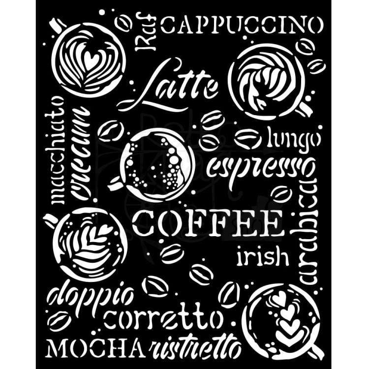 Szablon maska 20x25 Coffe &amp; Chocolate Kawa Cappuccino KSTD151 Stamperia