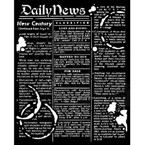 Szablon maska 20x25 Coffe &amp; Chocolate Daily News Gazeta KSTD149 Stamperia