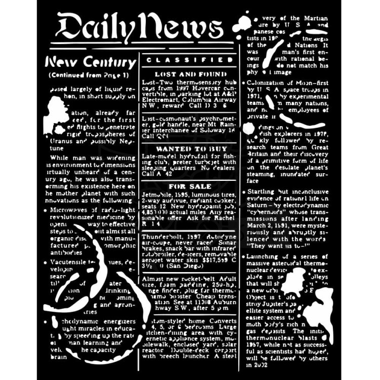 Szablon maska 20x25 Coffe &amp; Chocolate Daily News Gazeta KSTD149 Stamperia