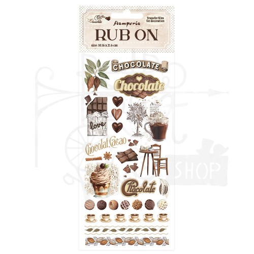 Rub-on transfer 10x21.6cm Coffe &amp; Chocolate Mix elementów DFLRB59 Stamperia