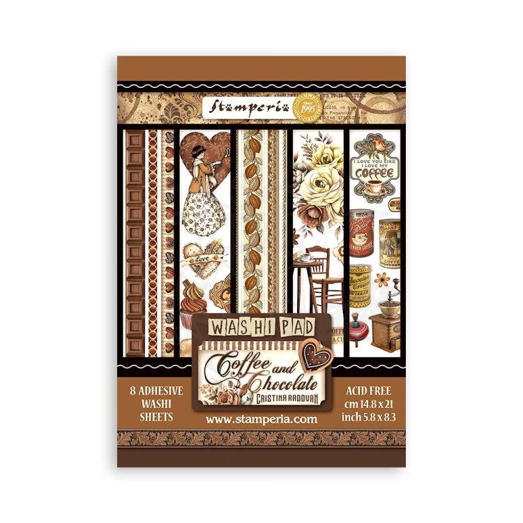 Papier washi A5 Coffe &amp; Chocolate 8 szt SBW01 Stamperia