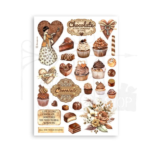 Papier washi A5 Coffe &amp; Chocolate 8 szt SBW01 Stamperia