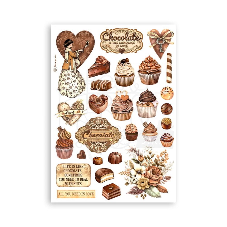 Papier washi A5 Coffe &amp; Chocolate 8 szt SBW01 Stamperia