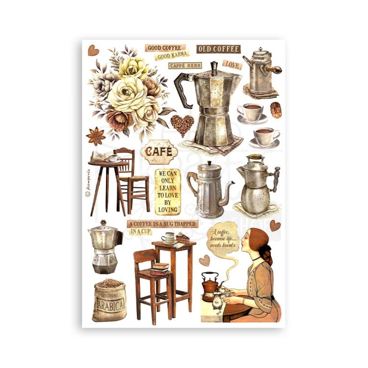 Papier washi A5 Coffe &amp; Chocolate 8 szt SBW01 Stamperia