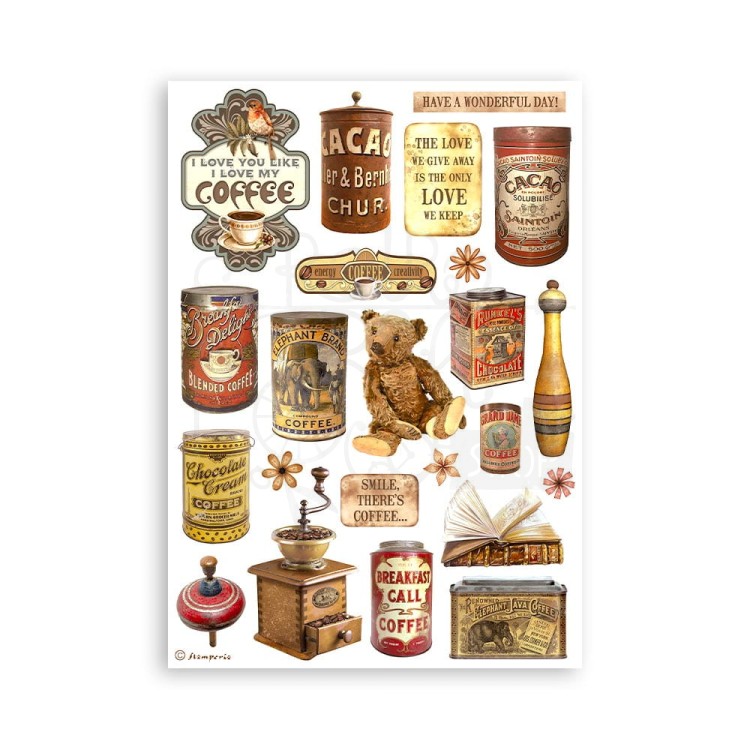 Papier washi A5 Coffe &amp; Chocolate 8 szt SBW01 Stamperia