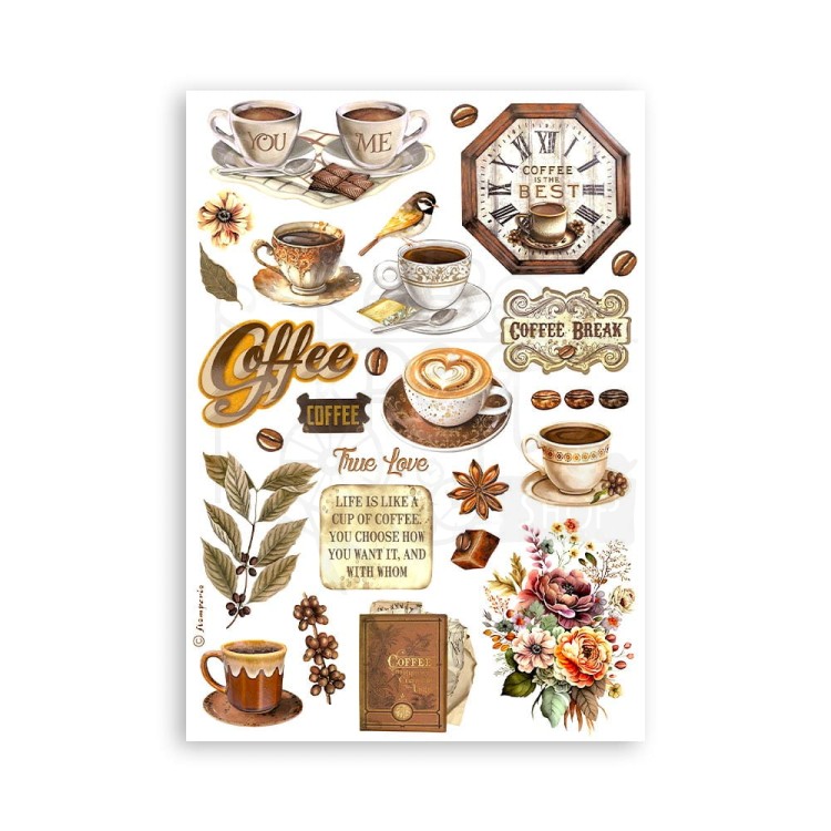 Papier washi A5 Coffe &amp; Chocolate 8 szt SBW01 Stamperia
