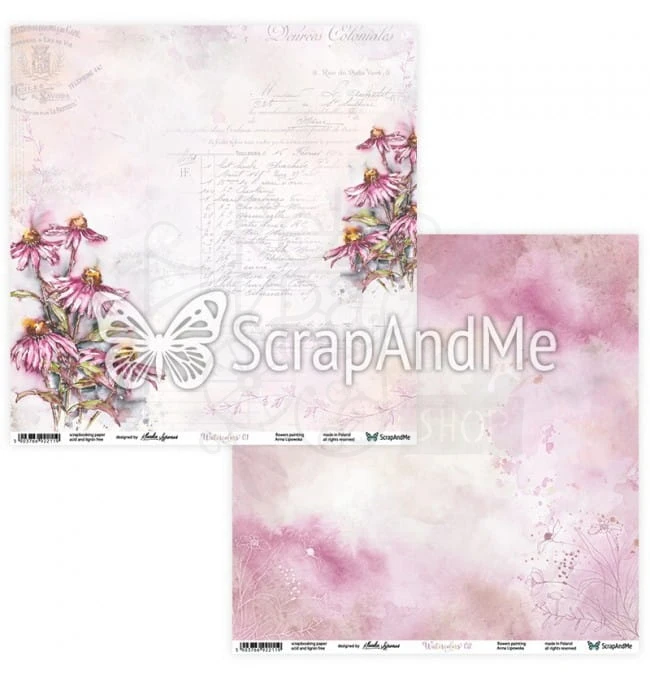 Papier do scrapbookingu 30x30 Watercolors 01/02 ScrapAndMe