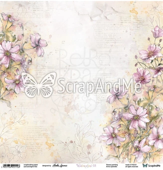 Papier do scrapbookingu 30x30 Watercolors 03/04 ScrapAndMe