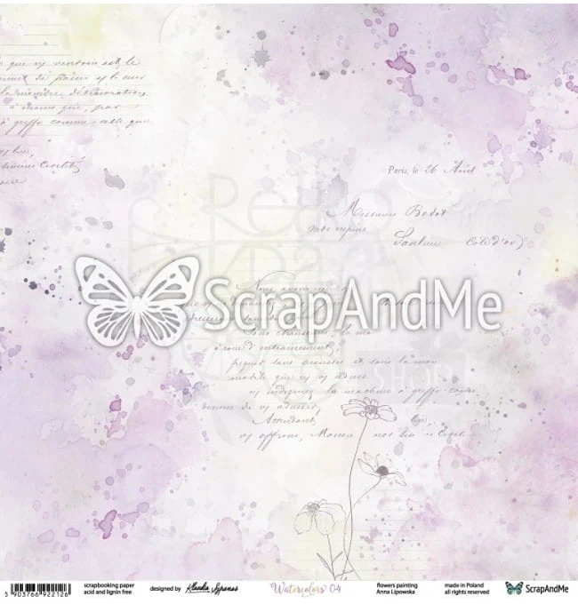 Papier do scrapbookingu 30x30 Watercolors 03/04 ScrapAndMe