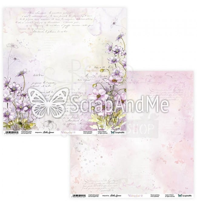 Papier do scrapbookingu 30x30 Watercolors 11/12 ScrapAndMe