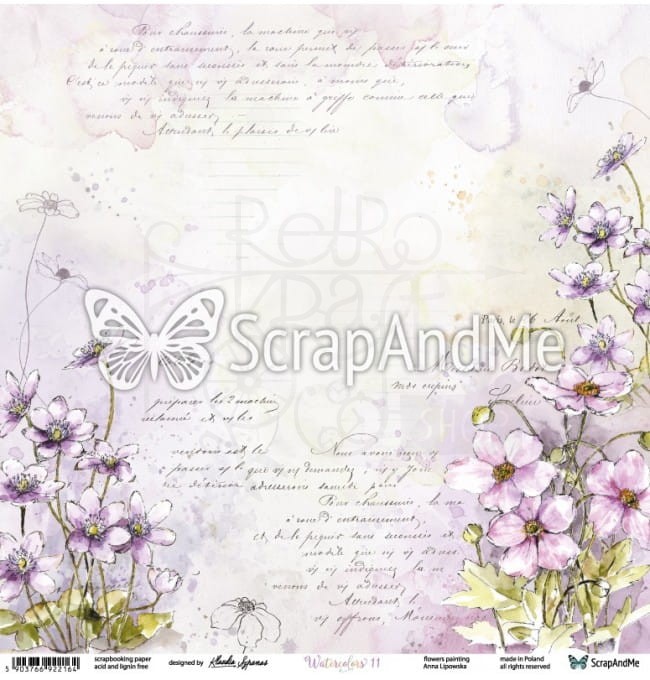 Papier do scrapbookingu 30x30 Watercolors 11/12 ScrapAndMe