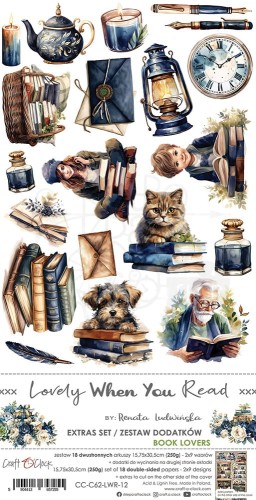 Zestaw dodatków 15x30 Lovely When You Read - Book Lovers - CC-C62-LWR-12 Craft O’Clock